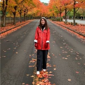 Vintage Red Raincoat